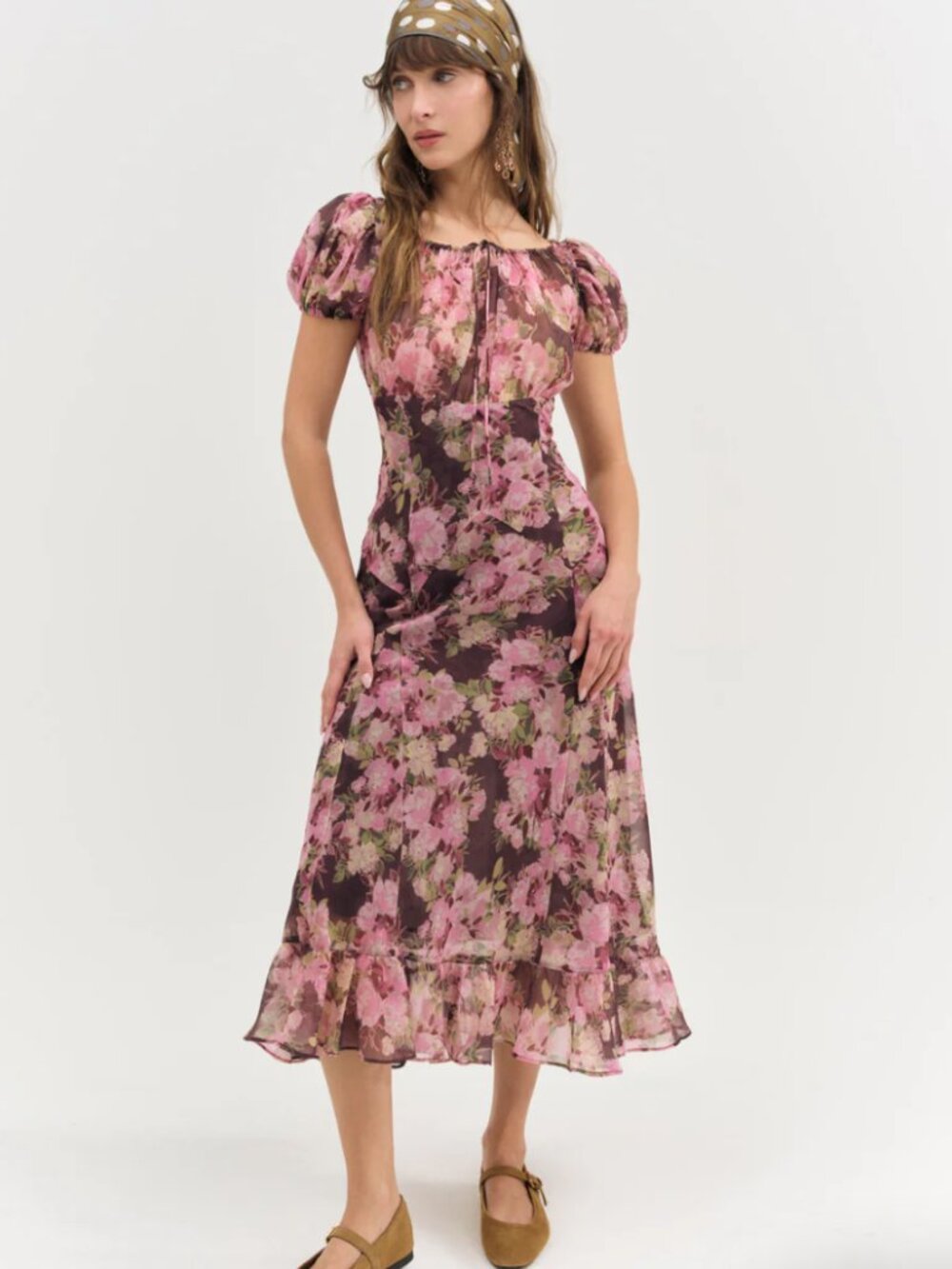 For Love & Lemons Adeline Floral Midi Dress